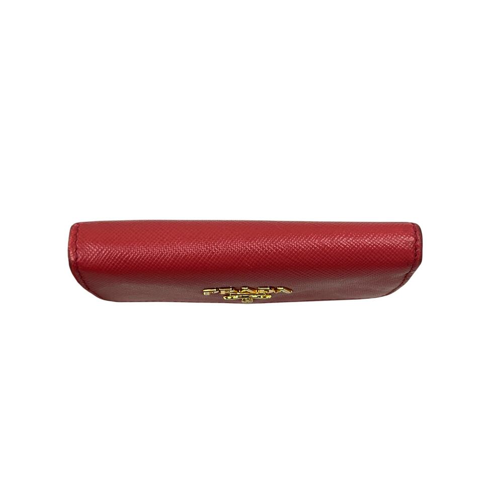 Prada Saffiano Leather 6 Key Holder Coral Pink Tamaris Gold Logo - Picture 12 of 15